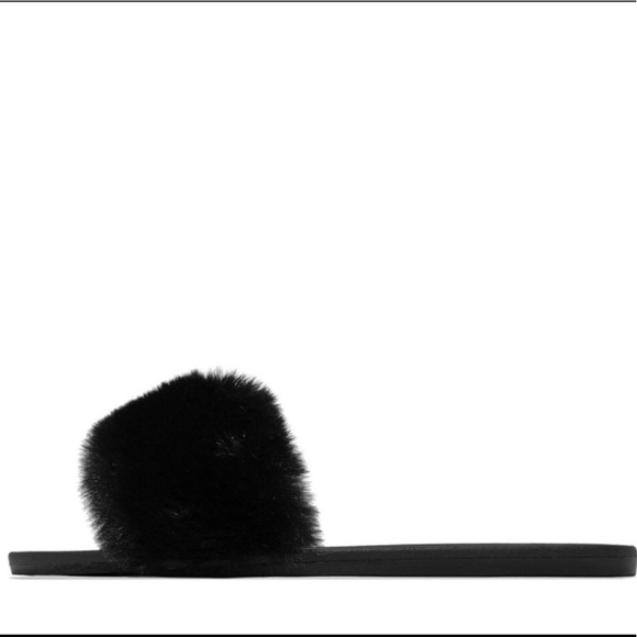 NEW faux fur slide sandals slipper “Dark cloud” - Picture 4 of 5